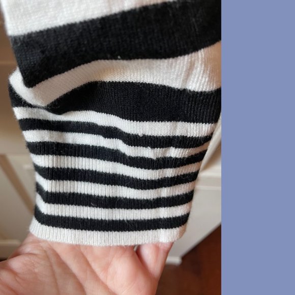 WHBM Black and Cream Stripe Cardigan - Picture 4 of 11